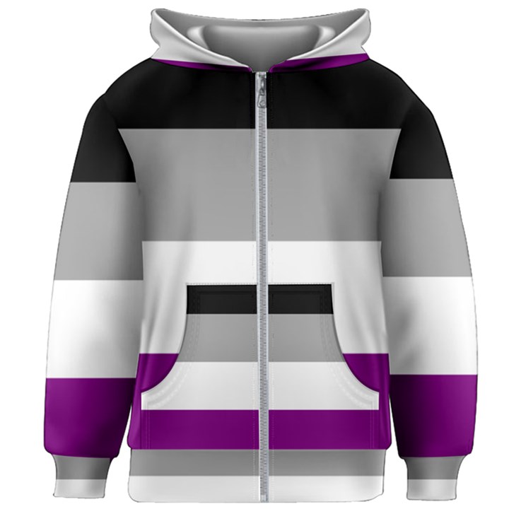 Asexual Pride Flag LGBTQ Kids  Zipper Hoodie Without Drawstring