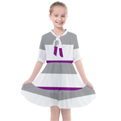 Asexual Pride Flag Lgbtq Kids  All Frills Chiffon Dress by lgbtnation