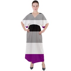 Asexual Pride Flag Lgbtq V-neck Boho Style Maxi Dress