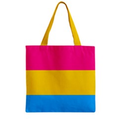 Pansexual Pride Flag Zipper Grocery Tote Bag by lgbtnation