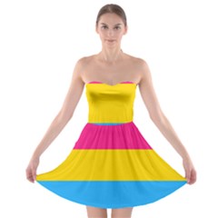 Pansexual Pride Flag Strapless Bra Top Dress by lgbtnation