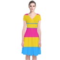 Pansexual Pride Flag Short Sleeve Front Wrap Dress View1