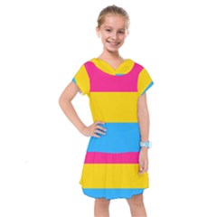 Pansexual Pride Flag Kids  Drop Waist Dress by lgbtnation