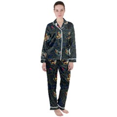 King And Queen  Satin Long Sleeve Pyjamas Set by Mezalola