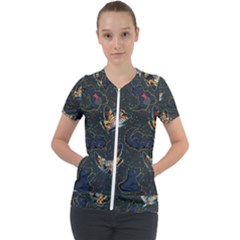 King And Queen  Short Sleeve Zip Up Jacket by Mezalola