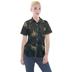 King And Queen  Women s Short Sleeve Pocket Shirt