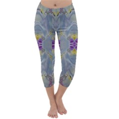 We Are Flower People In Bloom Capri Winter Leggings  by pepitasart