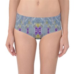 We Are Flower People In Bloom Mid-waist Bikini Bottoms by pepitasart