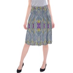 We Are Flower People In Bloom Midi Beach Skirt by pepitasart