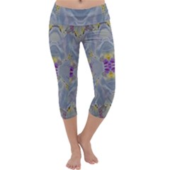 We Are Flower People In Bloom Capri Yoga Leggings by pepitasart