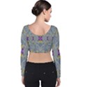 We Are Flower People In Bloom Velvet Long Sleeve Crop Top View2