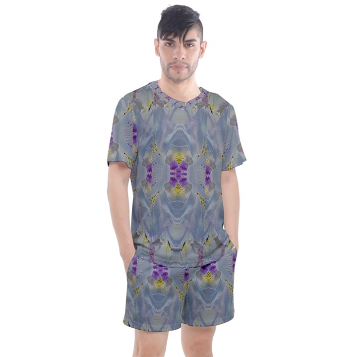 We Are Flower People In Bloom Men s Mesh Tee and Shorts Set