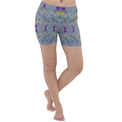 We Are Flower People In Bloom Lightweight Velour Yoga Shorts by pepitasart