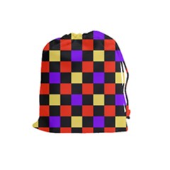 Checkerboard Again Drawstring Pouch (large) by impacteesstreetwearseven