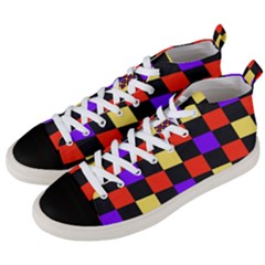 Checkerboard Again Men s Mid-top Canvas Sneakers