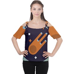 Meteor Meteorite Space Comet Cutout Shoulder Tee