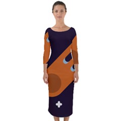 Meteor Meteorite Space Comet Quarter Sleeve Midi Bodycon Dress by Pakrebo