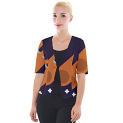 Meteor Meteorite Space Comet Cropped Button Cardigan by Pakrebo