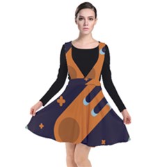 Meteor Meteorite Space Comet Plunge Pinafore Dress by Pakrebo