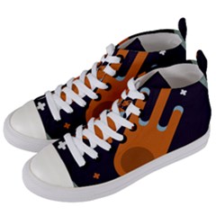 Meteor Meteorite Space Comet Women s Mid-top Canvas Sneakers by Pakrebo