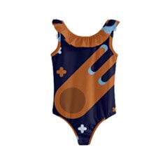 Meteor Meteorite Space Comet Kids  Frill Swimsuit by Pakrebo