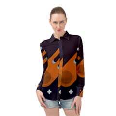 Meteor Meteorite Space Comet Long Sleeve Chiffon Shirt