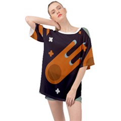 Meteor Meteorite Space Comet Oversized Chiffon Top