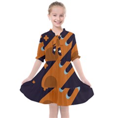 Meteor Meteorite Space Comet Kids  All Frills Chiffon Dress by Pakrebo