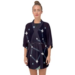 Celebrities Categories Universe Sky Half Sleeve Chiffon Kimono by Pakrebo