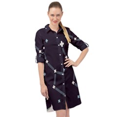 Celebrities Categories Universe Sky Long Sleeve Mini Shirt Dress