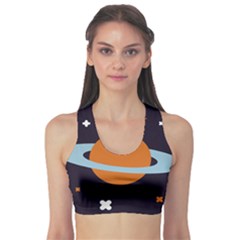 Planet Orbit Universe Star Galaxy Sports Bra by Pakrebo