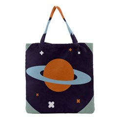 Planet Orbit Universe Star Galaxy Grocery Tote Bag by Pakrebo