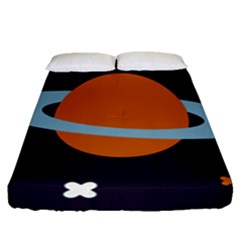 Planet Orbit Universe Star Galaxy Fitted Sheet (queen Size) by Pakrebo