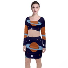 Planet Orbit Universe Star Galaxy Top And Skirt Sets by Pakrebo