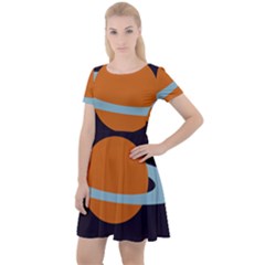 Planet Orbit Universe Star Galaxy Cap Sleeve Velour Dress  by Pakrebo