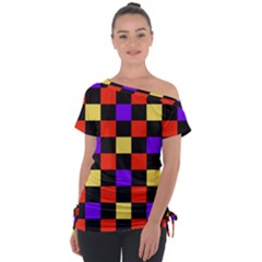 Checkerboard Again Tie-up Tee