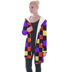 Checkerboard Again Longline Hooded Cardigan by impacteesstreetwearseven