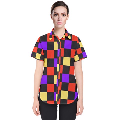 Checkerboard Again Women s Short Sleeve Shirt by impacteesstreetwearseven