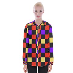 Checkerboard Again Womens Long Sleeve Shirt