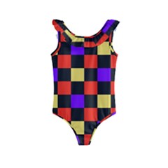 Checkerboard Again Kids  Frill Swimsuit