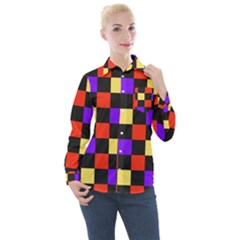 Checkerboard Again Women s Long Sleeve Pocket Shirt