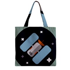 Satellite Machine Space Dark Zipper Grocery Tote Bag by Pakrebo