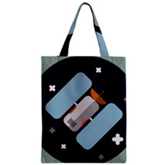 Satellite Machine Space Dark Zipper Classic Tote Bag by Pakrebo