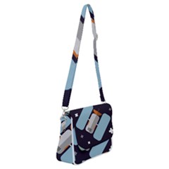 Satellite Machine Space Dark Shoulder Bag With Back Zipper by Pakrebo