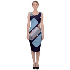 Satellite Machine Space Dark Sleeveless Pencil Dress by Pakrebo