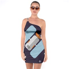 Satellite Machine Space Dark One Soulder Bodycon Dress by Pakrebo