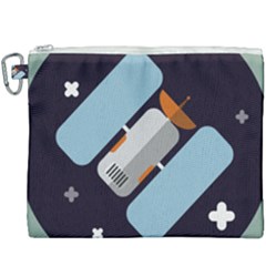 Satellite Machine Space Dark Canvas Cosmetic Bag (xxxl) by Pakrebo