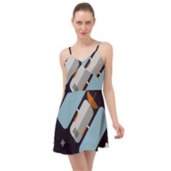 Satellite Machine Space Dark Summer Time Chiffon Dress