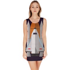 Rocket Space Universe Spaceship Bodycon Dress