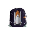 Rocket Space Universe Spaceship Drawstring Pouch (Medium) View1